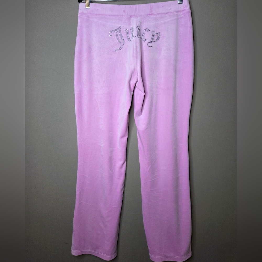 Juicy Couture Pink Velour Track Pants Bling Juicy Bottom - Picture 2 of 7
